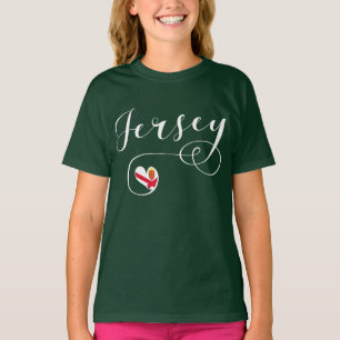 Jersey Flag Heart, Channel Islands T-Shirt