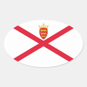 Jersey Flag Oval Sticker
