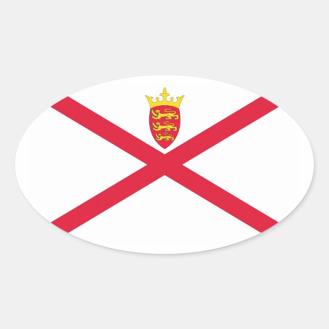 Jersey Flag Oval Sticker (Front)