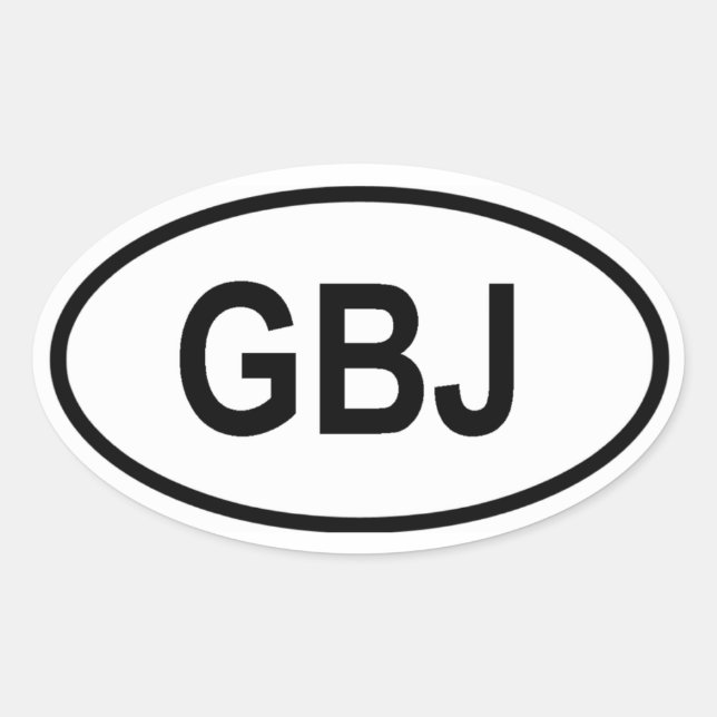 Jersey "GBJ" Oval Sticker (Front)