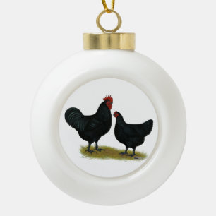 Jersey Giant Chickens Ceramic Ball Christmas Ornament