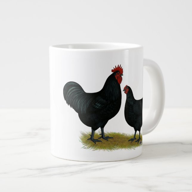 Jersey Giant Chickens Large Coffee Mug (Front Right)