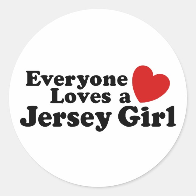 Jersey Girl Classic Round Sticker (Front)