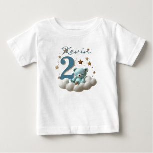 Jersey knit T-shirt for babies with a teddy bear