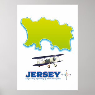 Jersey map. poster