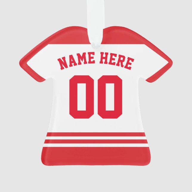 Jersey Name & Number Ornament Template, Hockey LAX (Back)