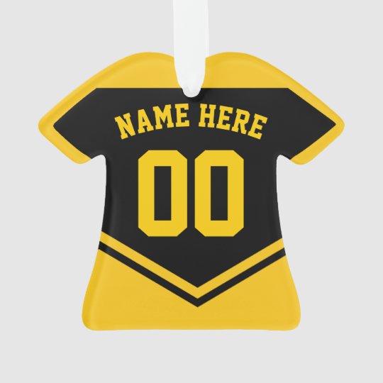 jersey name number ornament template soccer hockey zazzleca