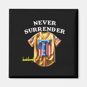 Jersey Never Surrender Pro Trump Fun Baseball Vint Magnet
