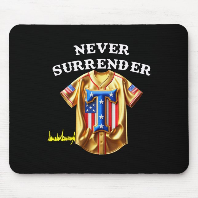 Jersey Never Surrender Pro Trump Fun Baseball Vint Mouse Pad (Front)