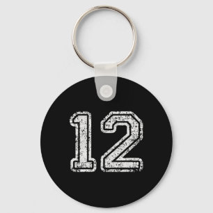 Jersey Number 12 Twelve Football Number Sport Gift Keychain