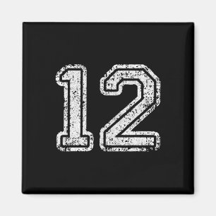Jersey Number 12 Twelve Football Number Sport Gift Magnet