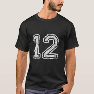 Jersey Number 12 Twelve Football Number Sport Gift T-Shirt