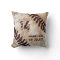 Jersey Number and Name on Vintage Baseball Pillow