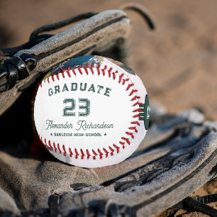 Jersey Number   Green Graduation Monogram Baseball