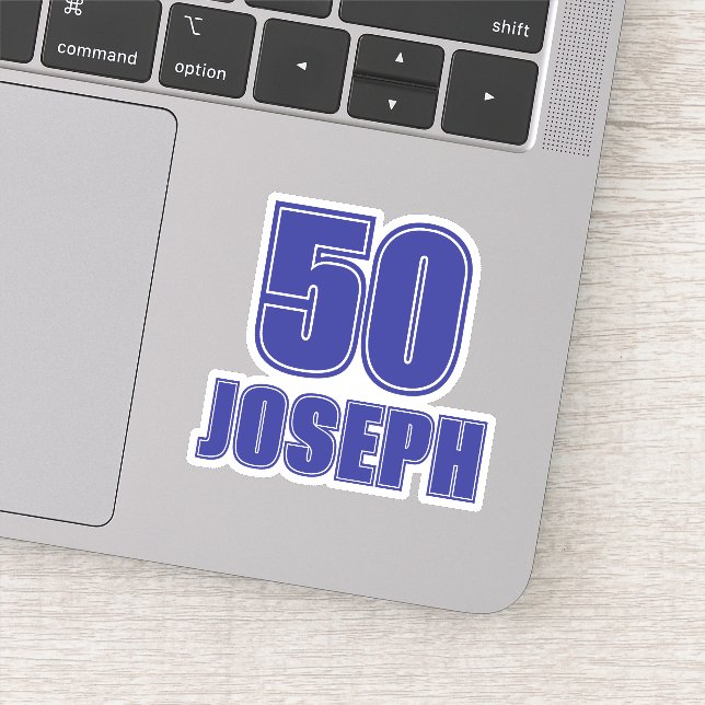 Jersey Number with Name Sticker, Sports Themed (Detail)