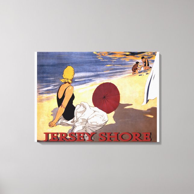 Jersey Shore Beach Family Canvas Print (Front)