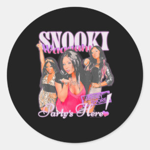 Jersey Shore Partys Here Snooki Vintage Reality Tv Classic Round Sticker