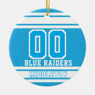 Jersey Sport Style   DIY Text   Baby Blue 2 Ceramic Ornament