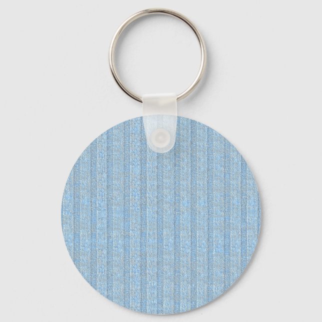 Jersey Stripe Knit Pattern in Baby Blue  Keychain (Front)