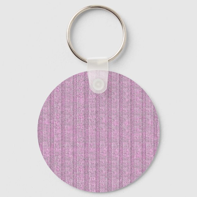Jersey Stripe Knit Pattern in Powder Pink Keychain (Front)