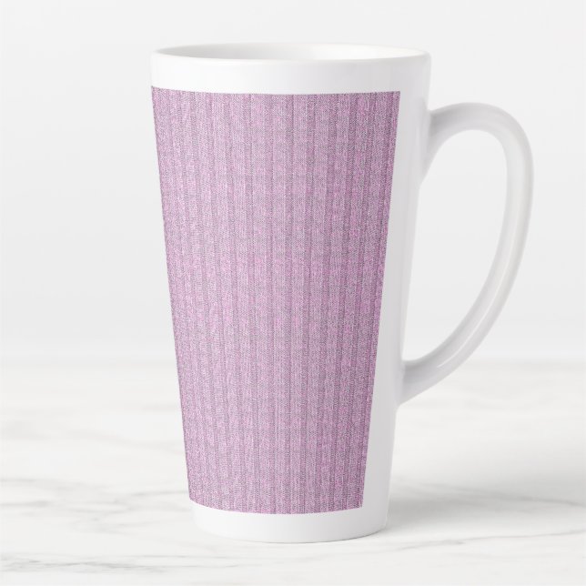 Jersey Stripe Knit Pattern in Powder Pink Latte Mug (Right)