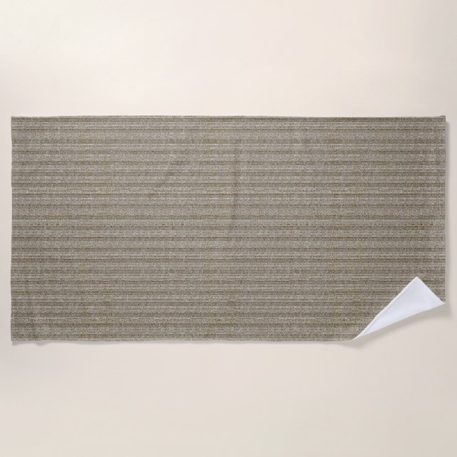 Jersey Stripe Knit Pattern in Soft Beige Beach Towel (Front)