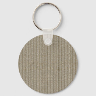 Jersey Stripe Knit Pattern in Soft Beige Keychain
