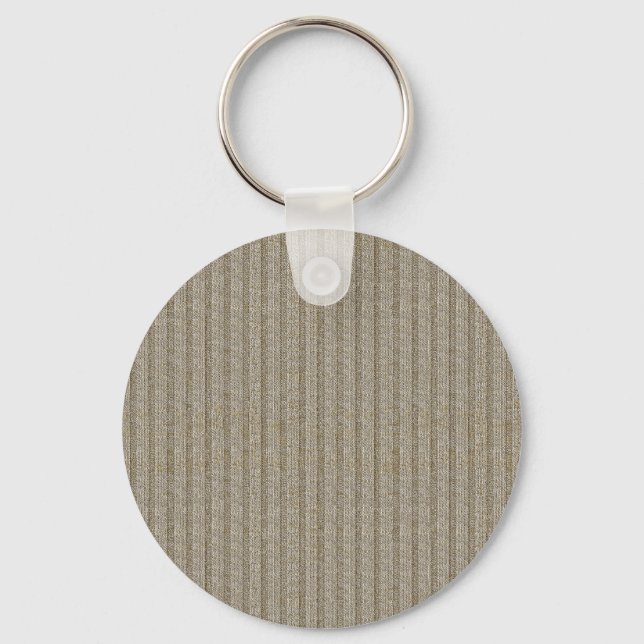 Jersey Stripe Knit Pattern in Soft Beige Keychain (Front)