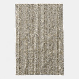 Jersey Stripe Knit Pattern in Soft Beige Kitchen Towel