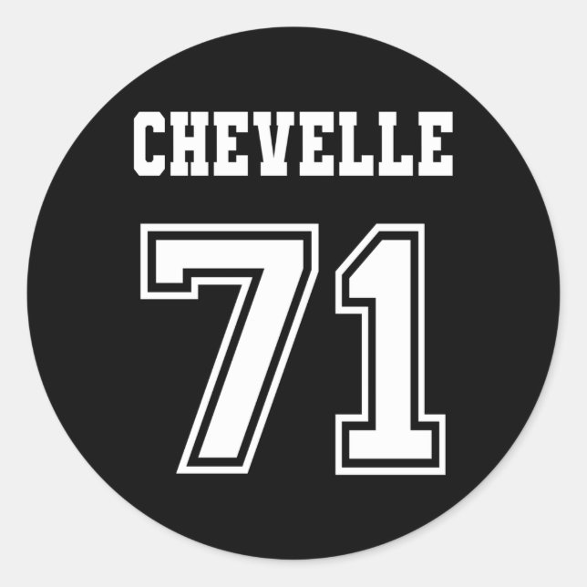 Jersey Style Chevelle 71 1971 Old School Muscle Ca Classic Round Sticker (Front)