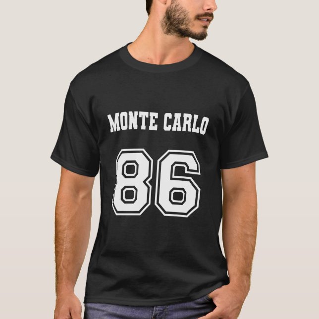 Jersey Style Monte Carlo 86 1986 Old School Muscle T-Shirt (Front)