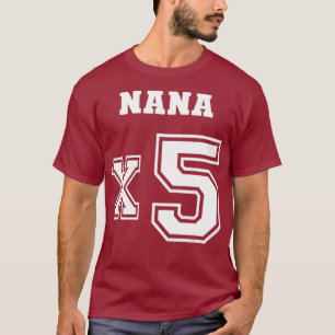 Jersey Style Nana x5 x 5 Grandchildren Proud Mom T-Shirt