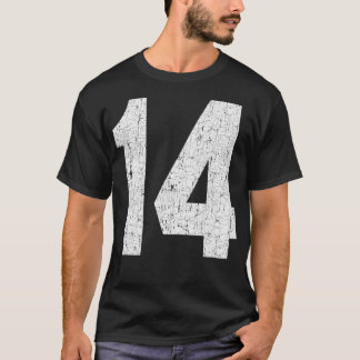 Jersey Uniform Number #14 Athletic Style Sports Gr T-Shirt