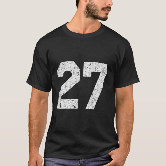 Jersey Uniform Number 27 Athletic Style Sports T-Shirt (Front)