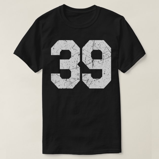 Jersey Uniform Number #39 Athletic Style Sports BA T-Shirt (Design Front)