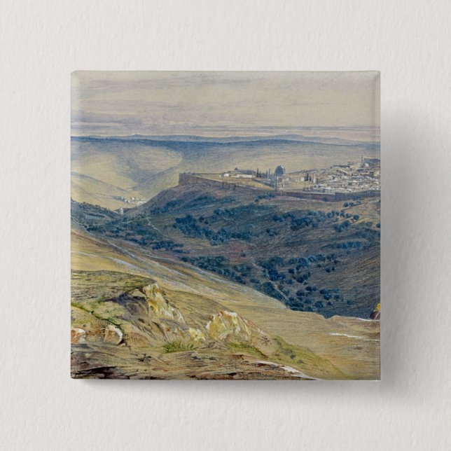 Jerusalem 2 Inch Square Button (Front)