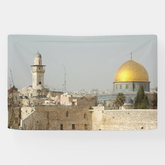 Jerusalem Al Aqsa Dome of Rock Palestine Art Banner (Horizontal)
