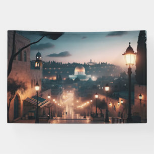 Jerusalem Al Aqsa Dome of Rock Palestine Artwork Banner