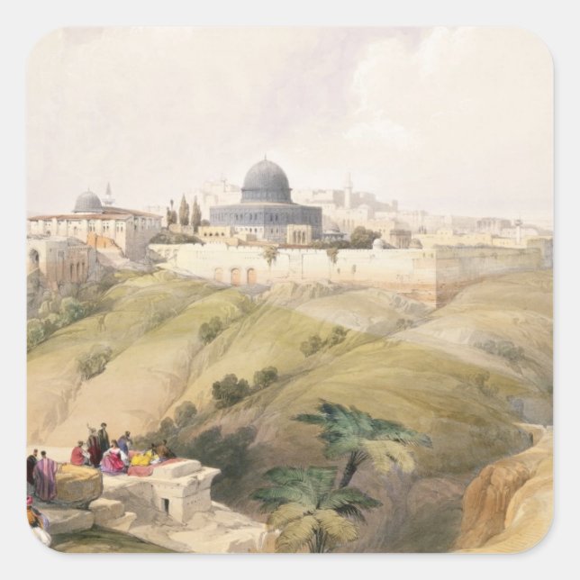Jerusalem, April 9th 1839, plate 16 from Volume I Square Sticker (Front)