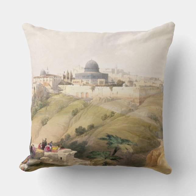 Jerusalem, April 9th 1839, plate 16 from Volume I Throw Pillow (Front)