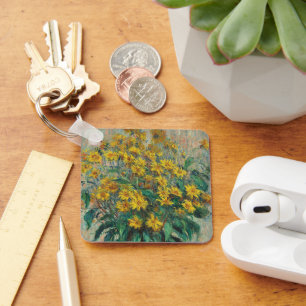 Jerusalem Artichoke Flowers by Claude Monet Keychain