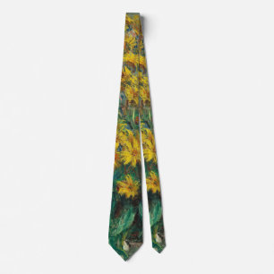 Jerusalem Artichoke Flowers by Claude Monet Tie