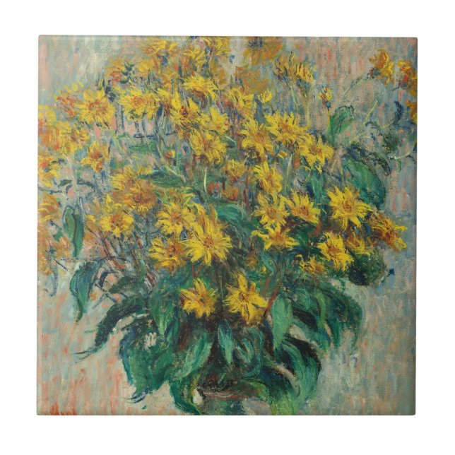 Jerusalem Artichoke Flowers by Claude Monet Tile (Front)