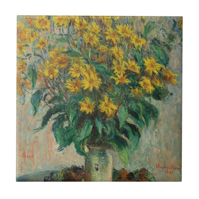 Jerusalem Artichoke Flowers - Claude Monet Tile (Front)