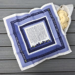 Jerusalem Blues No Name Challah Dough Cover Napkin<br><div class="desc">Modern Clean Lines. Jerusalem Theme. Blue Squares. Challah Dough Cover. Includes the full text of the Blessing recited when separating Challah. And ALSO the full text of the Yehi Ratzon that is often said when performing this mitzvah. How convenient is that! *** IMPORTANT*** BEFORE PLACING A LARGER ORDER (20 OR...</div>