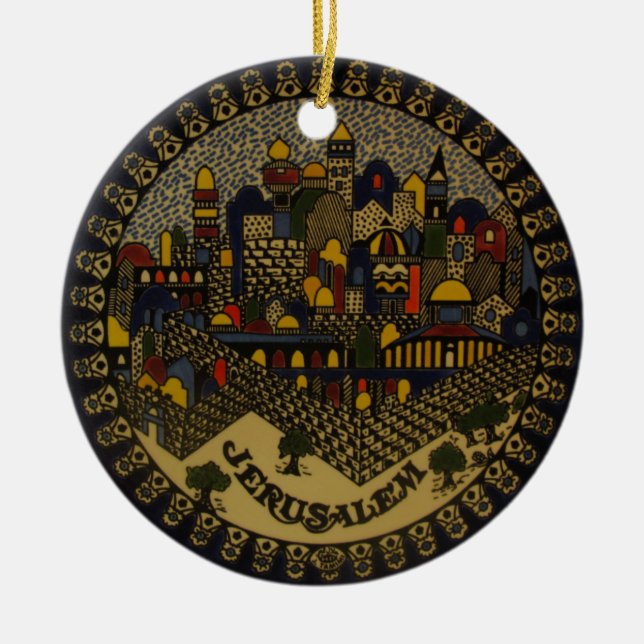 Jerusalem Ceramic Ornament (Front)