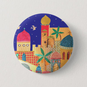 Jerusalem City Colourful Art 2 Inch Round Button