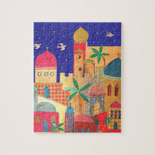 Jerusalem City Colourful Art Jigsaw Puzzle