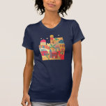 Jerusalem City Colourful Art T-Shirt<br><div class="desc">jerusalem, "old city", islam, islamic, jewish, judaism, jew, jews, israel, colourful, multicolor, bright, muslim, domes, dome, architecture, buildings, city, town, birds, night, doves, peace, shalom, "middle east", "middle eastern", arabian, arab, arabic, gold, ancient, religious, religion, rock, judaica, judaic, mosque, biblical, bible, cityscape, landscape, art, artistic, collage, israeli, yerushalayim, temple, mount,...</div>