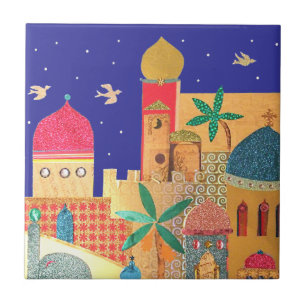 Jerusalem City Colourful Art Tile